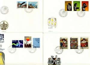 LIECHTENSTEIN Sc#663-680 1979 Seven Complete Sets on Cacheted Unaddr. FDCs