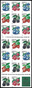 PCBstamps   US #3294/3297b Bk Pane $6.60(5x4x33c) Berries, B33333, MNH, (5)