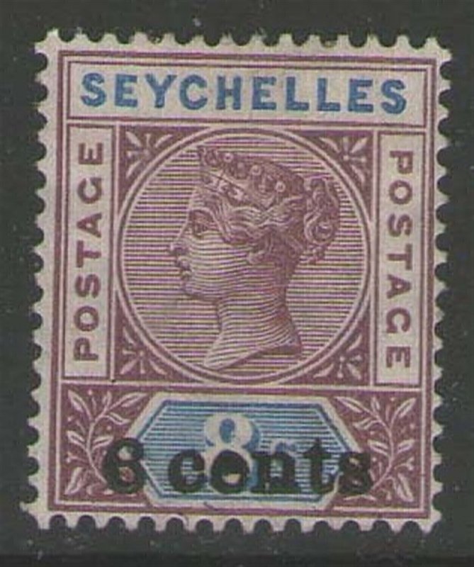 Seychelles 1901 Sc 32 O/Print error cents MH