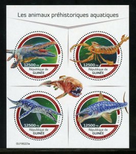 GUINEA 2019 PREHISTORIC AQUATIC ANIMALS  SHEET MINT NEVER HINGED