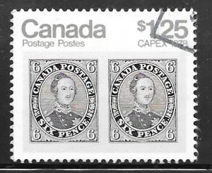 Canada 756i: $1.25 Pair of 1851 6d Prince Albert stamps, used, F-VF