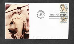 U S C95-C96 FDC Wiley Post Pair Photo Cachet!