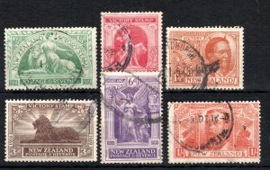New Zealand 1920 Victory Set Sg 453-58 Fu Cds-