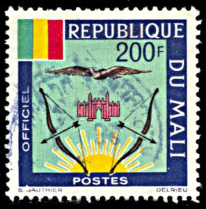 Mali O22, postally used, Coat of Arms Official