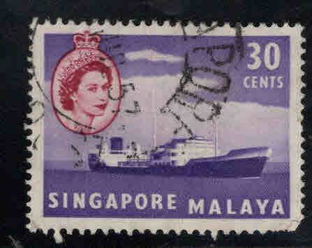 Singapore Scott 38 Used Ship stamp