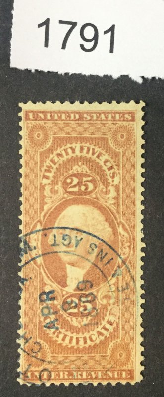 MOMEN: US STAMPS   #R44c REVENUE USED LOT #1791