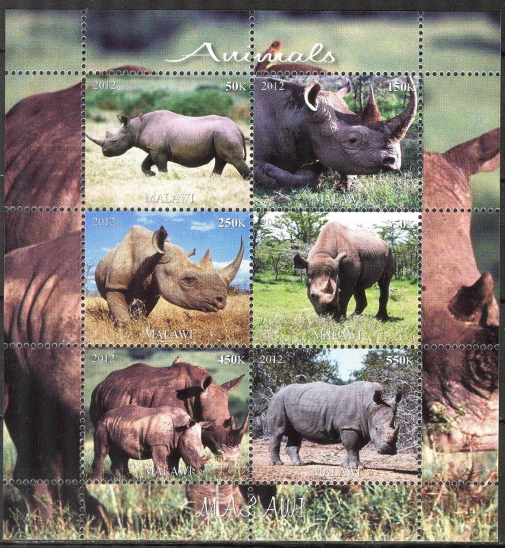 Malawi 2012 Animals Rhinoceros MNH Private