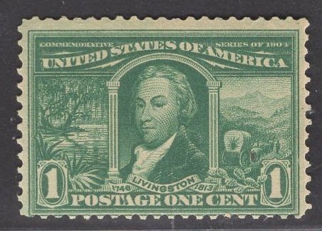 US Stamp #323 1c Green Livingston MINT NH  SCV $60.00