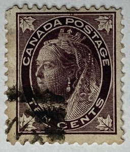 CANADA 1897 #73 Queen Victoria 'Maple Leaf' Issue - Used (CV 90$ +)