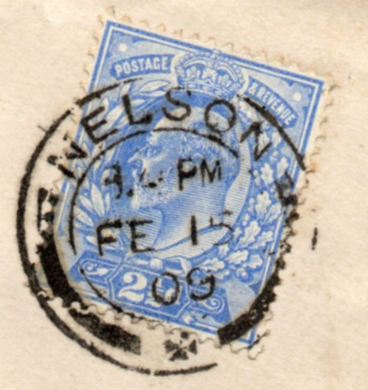 1902 Sg 230 2½ on 1909 Cover from Nelson, Lancashire to Jerusalem, Palestine