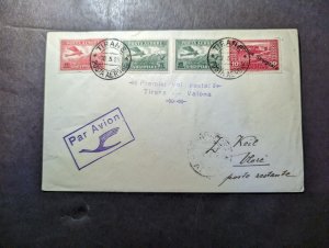 1925 Albania Airmail First Flight Cover FFC Tirane to Vaolina