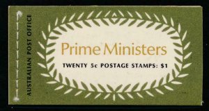 AUSTRALIA 450a-453a PRIME MINISTERS $1 BOOKLET 1969