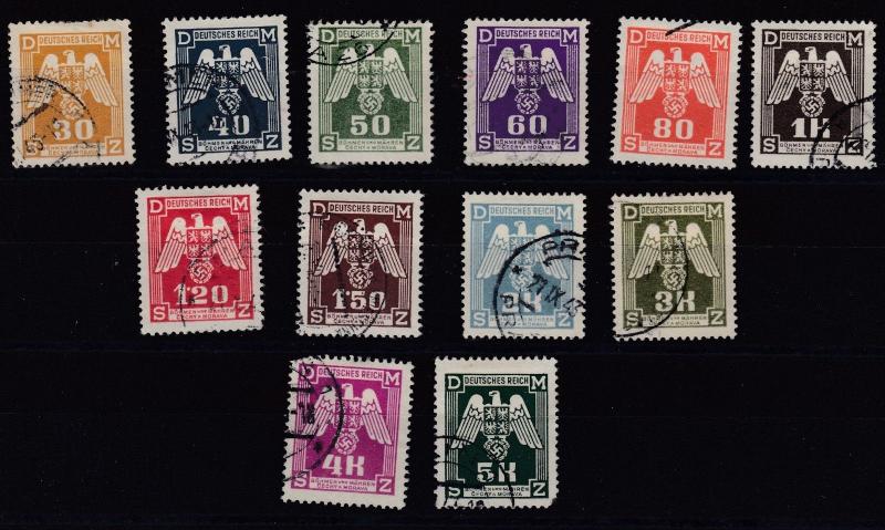 Bohemia + Moravia 1943 Official Set VFU J2031