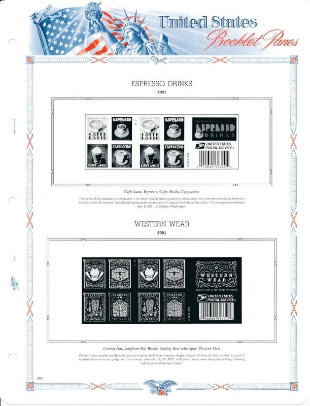 WHITE ACE 2021 US Booklet Panes Stamp Album Supplement BP-42