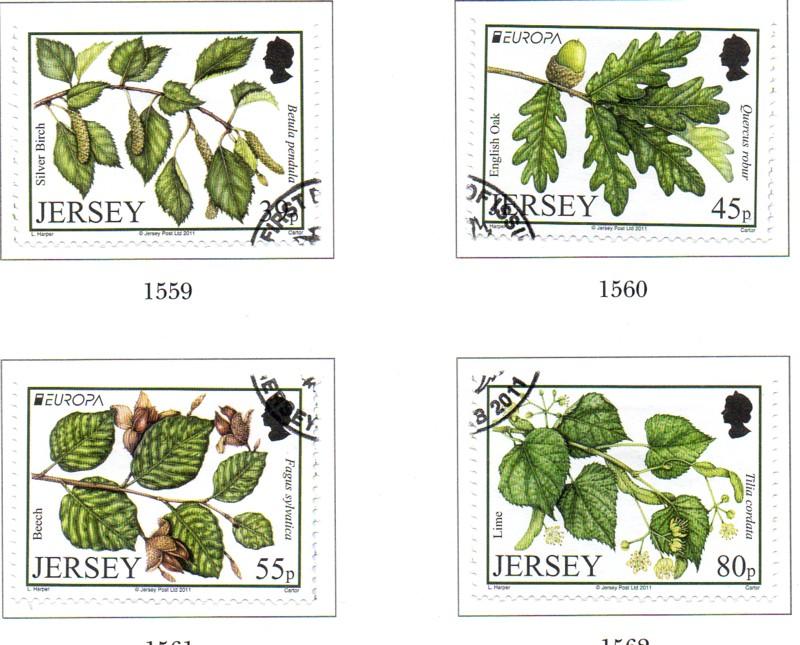Jersey Sc 1490-3 2011 Europa Forests stamp set used
