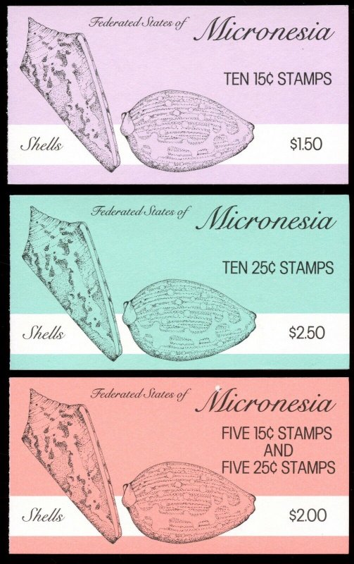 Micronesia. Scott's #s 85a,88a & 88b.  MNH. Booklets.  2017 SCV $20.00