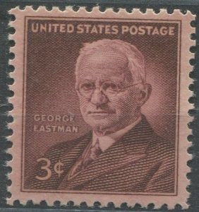 United States Sc#1062 MNH, 3c brn pur, George Eastman Issue (1954)