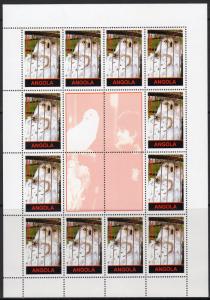 Angola 2000 Harry Potter Hedwig White Owl Sheetlet (12+4L) Perforated MNH