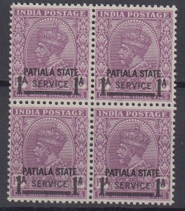 INDIAN STATES Patiala: Officials; 1940 1a on 1a3p mauve - 32457
