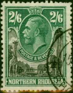 Northern Rhodesia 1925 2s6d Black & Green SG12 Good Used (2) 