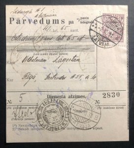 1931 Ledurga Latvia Parcel Receipt Cover To Riga