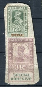 INDIA; Early 1900s GV Portrait type Revenue issues fine used Cancelled PIECE