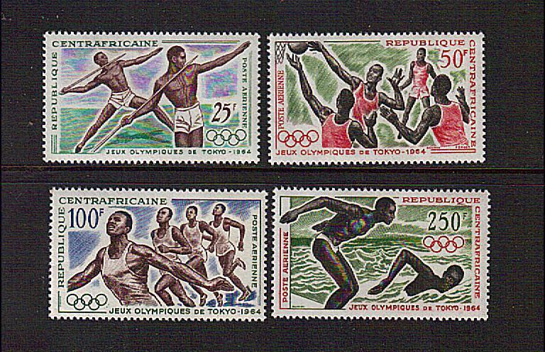 Central Africa Scott # C20-23 Olympic Games, Toyko MNH