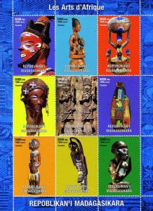 Malagasy 1999 AFRICAN ARTS Sheet (9) Perforated Mint (NH)