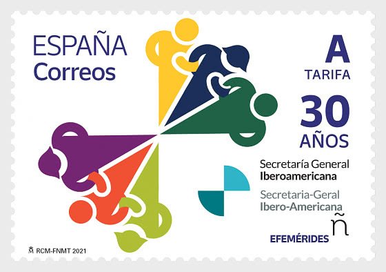 Stamps Spain 2021 - 30 Years Of The Ibero-american General Secretariat - Mint.