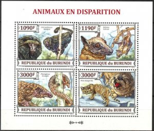 Burundi 2013 Fauna Animals Sheet MNH