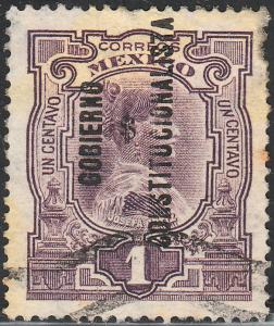 MEXICO 423, 1c REVOLUT OVPT GOBIERNO $ CONSTITUC... USED. F-VF. (525)