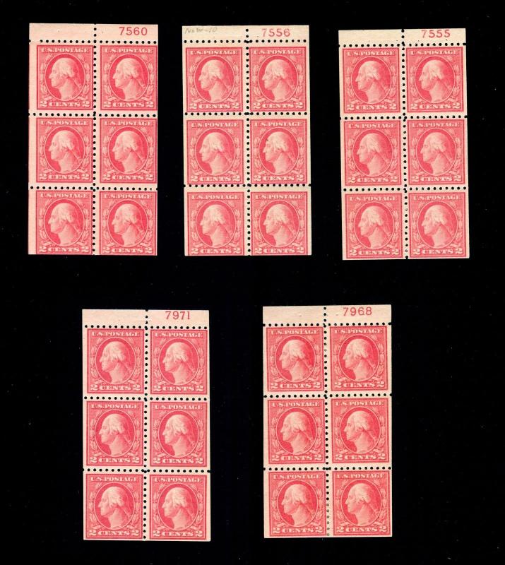 MOMEN: US STAMPS #463a 5 PLATE # BOOKLETS MINT OG H