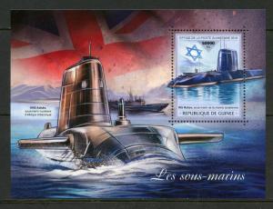 GUINEA 2018  ISRAEL RAHAV SUBMARINES SOUVENIR SHEET MINT NH