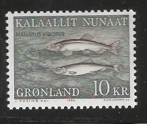 GREENLAND 139, MALLOTUS VILLOSUS, MINT NEVER HINGED, 1986