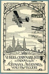 Padua Aviation Week - Official postcard of the passenger flight