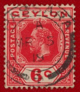 CEYLON Sc 204a VF/USED- 1912 6c King George V - Die 1, Type 1 - Great cds cancel