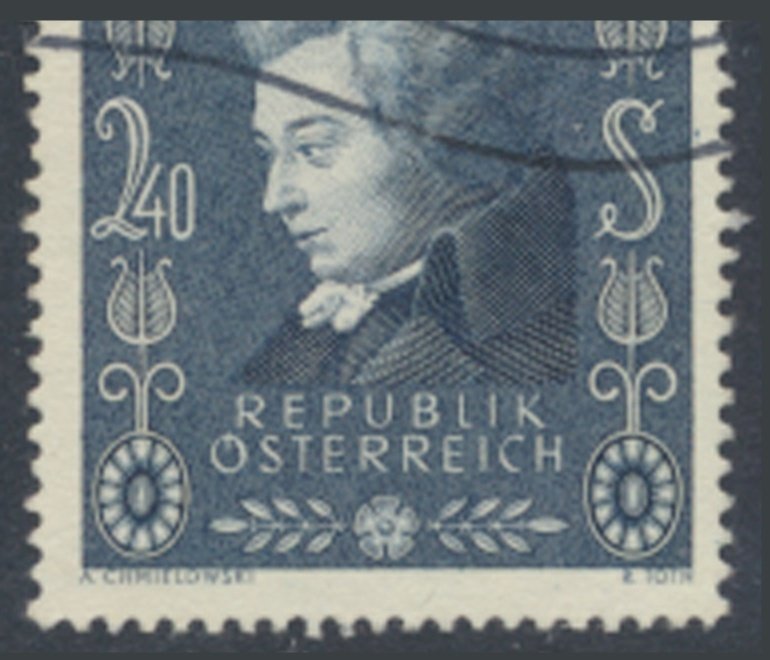 Austria  SC#  609 Used   Mozart  see details & scans