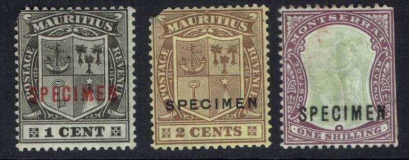 Montserrat - 3 Specimens - Mint Hinged (Clipped Corners / Sides) - Lot 062616