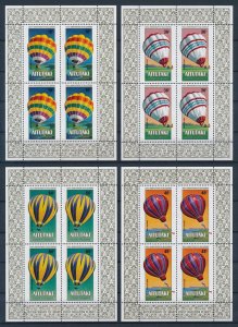 [116633] Aitutaki 1983 Aviation First balloon flight 4 Mini sheets MNH