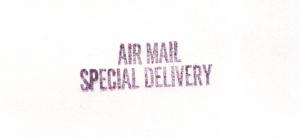 Post Office handstamper device AIR MAIL SPECIAL DELIVERY