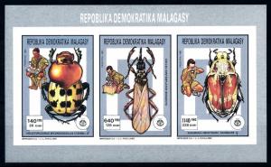 [95942] Madagascar Malagasy 1991 Beetles Scouting Imperf. Miniature Sheet MNH