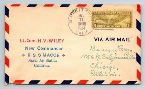 USS Macon 1934 - July 11 - Wiley Takes Command - Nice Cachet - L34889