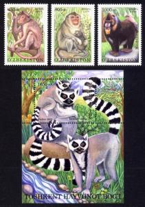 Uzbekistan Sc# 592-5 MNH Tashkent Zoo Primates