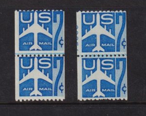 U.S. #C52, #C52 Small holes - Joint line pairs - cat. $ 255.00