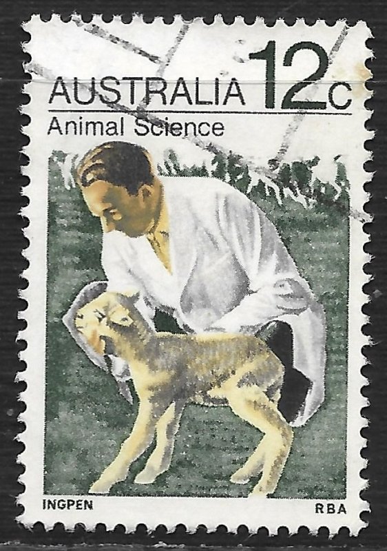 Australia #501 12c Man and Lamb (Animal Science)