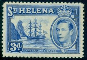 ST HELENA #122 3p ultra, Badge of the Colony, og, LH, VF, Scott $55.00