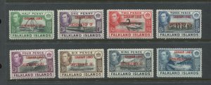 Falklands 1944 the 4 different overprinted Islands sets mint o.g. hinged