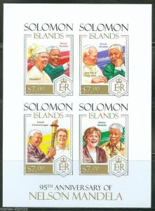 SOLOMON ISLANDS  2013  95th BIRTH ANNIVERSARY NELSON MANDELA  IMPERF SHT MINT NH