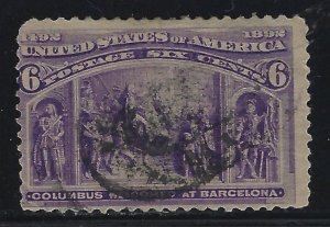 Scott # 235 Lot E297  6c Columbian Exposition  purple  Used