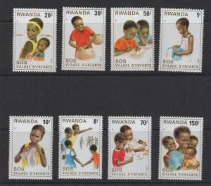 Rwanda #1019-26  (1981 SOS Children's Village set) VFMNH CV $7.35